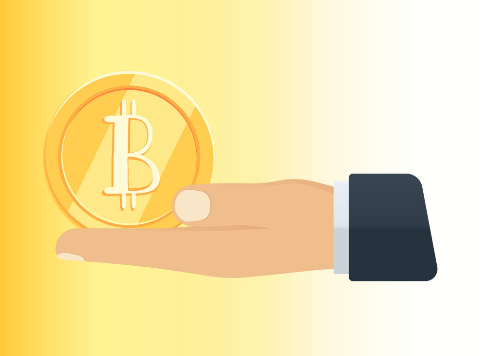 Bitcoin in hand